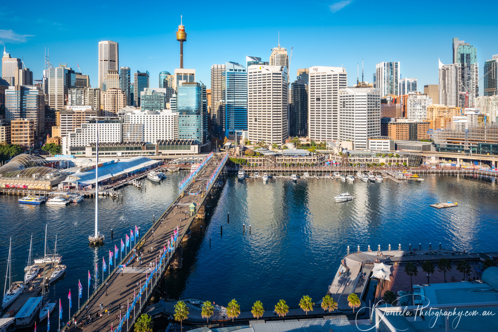 Darling Harbour Cockle Bay View from above in Sydney